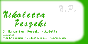 nikoletta peszeki business card